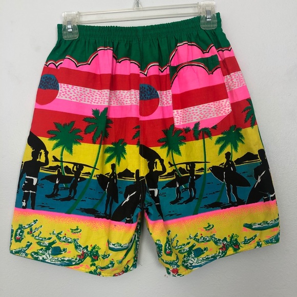 Vintage Local Motion Reversible Surf Print Shorts - Picture 4 of 15